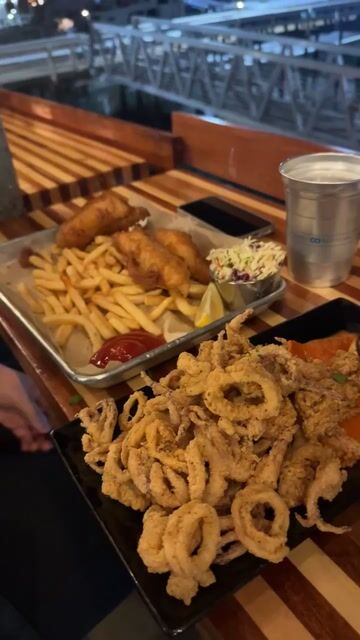Best fish taco spot bar far!!! Plus that view! Go check out Mitch's Seafood!!